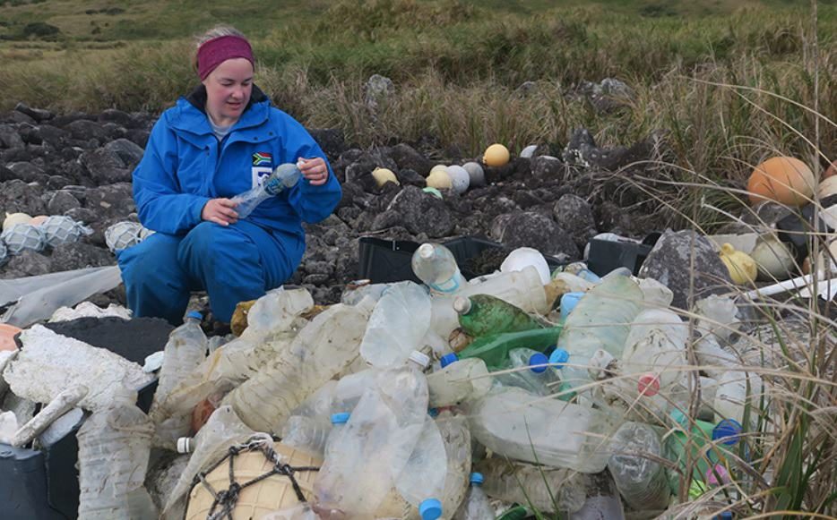 Dr-Maëlle-Connan-examines-plastic-pollution-on-Inaccessible-Island-supplied-University-of-Cape-Town
